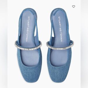 Stuart Weitzman Stefanie Denim Slingback Flats